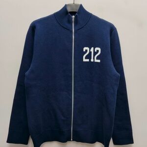 Navy Blue Zip-Up Sweater